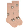Merino wool-blend knee socks with teddybears MAKE-UP
