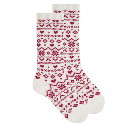 Meias altas lã merino com...