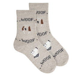Meias lã merino com cães...