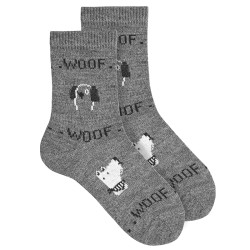 Meias lã merino com cães...