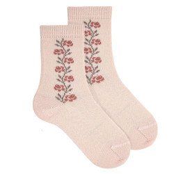 Meias lã merino com borda...