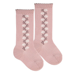 Floral border knee socks...