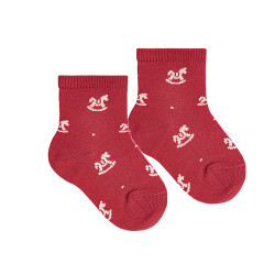 Rocking horse socks RED VELVET