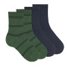 Pack: 1 pair campus + 1 plain stitch socks BOTTLE GREEN