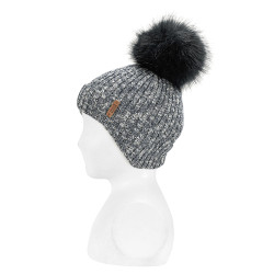 Twisted thread rib knit hat...