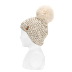 Twisted thread rib knit hat...