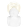 Headband with large velvet bow BEIGE