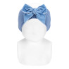 Headband with large velvet bow FRENCH BLUE