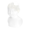 Headband with bobbin lace bow CREAM