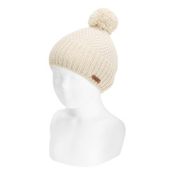 Sand stitch knit hat with...