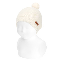 Bonnet point mousse avec...