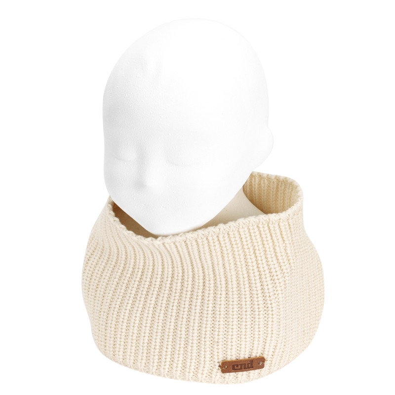 Pearl stitch snood-scarf LINEN