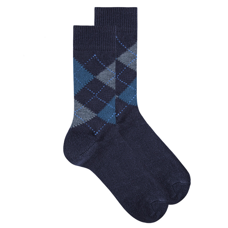 Calcetines intarsia rombos hombre AZUL MARINO