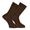 Chaussettes bordure roulé coton homme MARRON