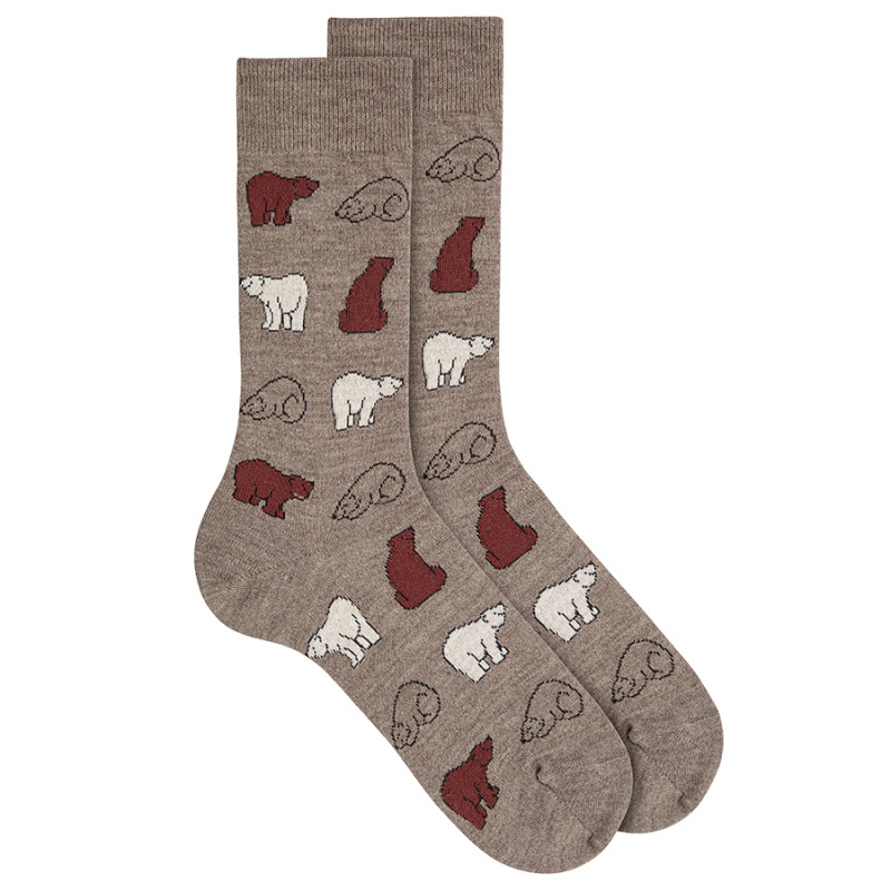 Calcetines hombre mezcla lana merino osos TRONCO