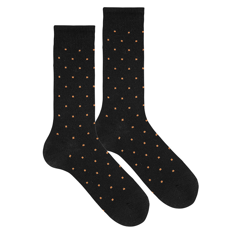 Mitjons home mescla llana merino amb micro quadres NEGRE