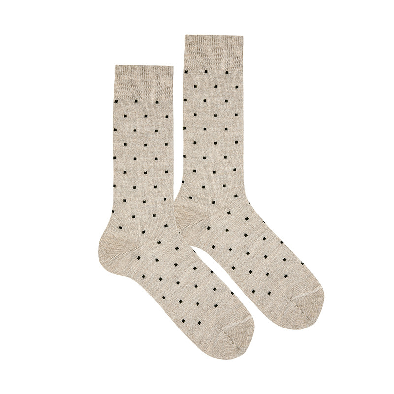 Calze uomo in misto lana merino a microquadri TORRONE