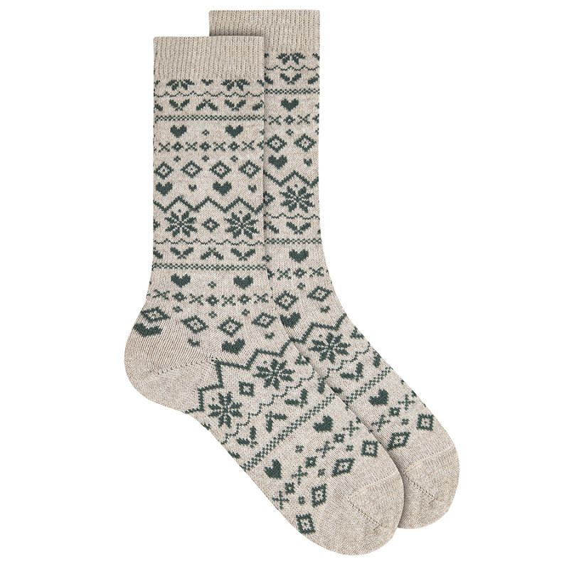 Calcetines altos hombre mezcla merino cenefa bicol TURRON