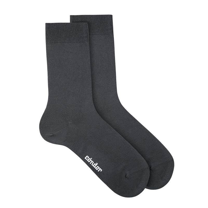 Calze corte a maglia rasata modal uomo GRIGIO SCURO