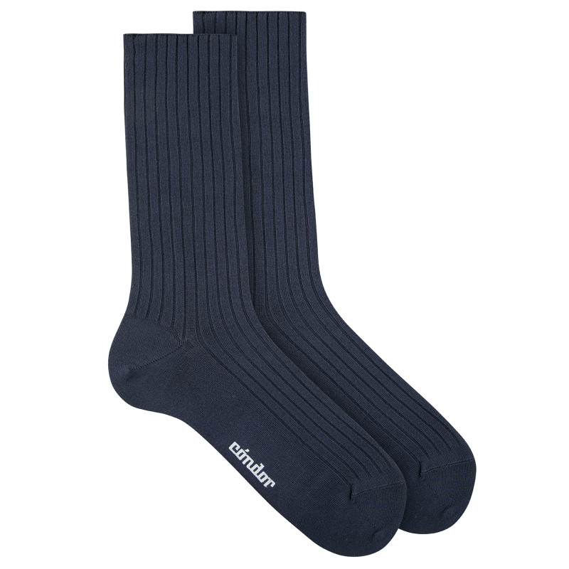 Calze da riposo a coste modal da uomo BLU