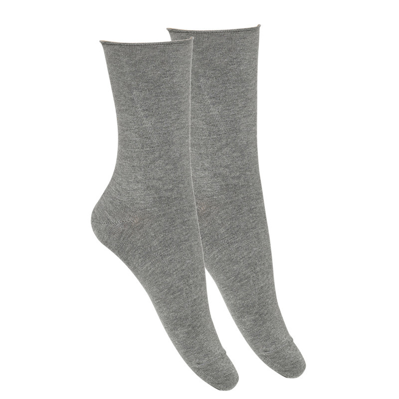 Rolled-cuff short socks for woman LIGHT GREY