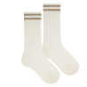 Chaussettes hautes femme còtelées rayures fil bril ECRU