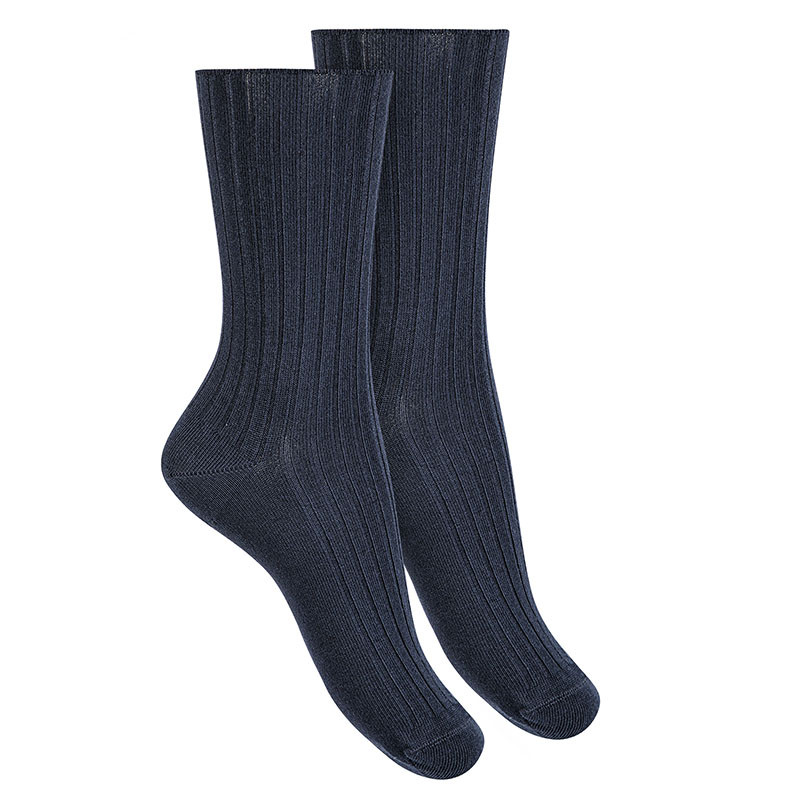 Calze riposo donna di modal a coste BLU