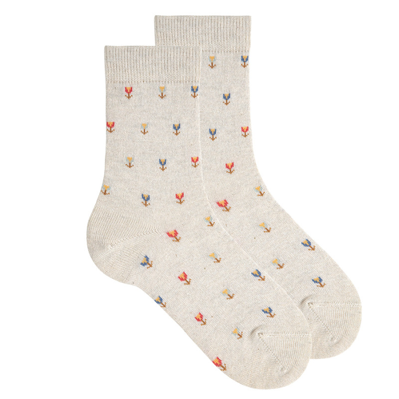 Darwin tulps reclyced cotton woman socks PLASTER