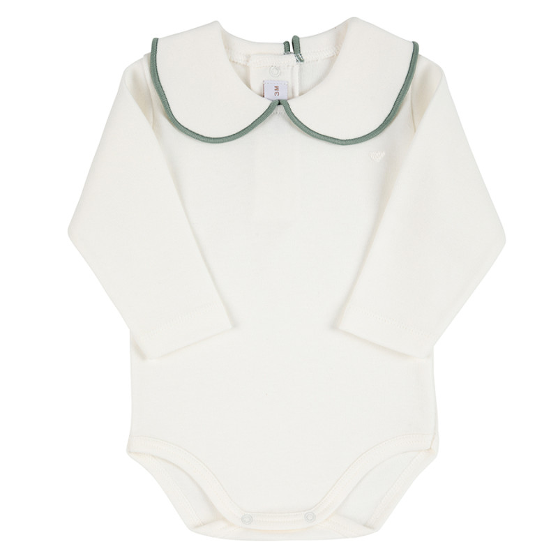 Body bordado corazón con cuello redondoy festón NATA-LIQUEN