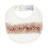 Baby bib with contrasted frill tulle CREAM-BEIGE