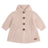 Pearl stitch short coat in merino wool blend NUDE