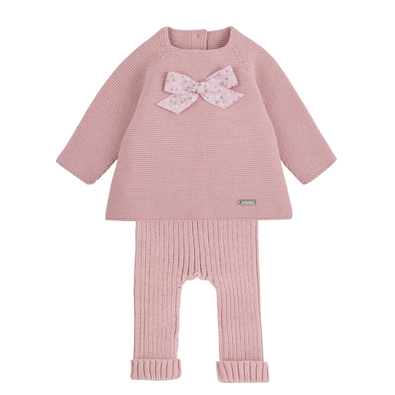 Ensemble fleurs liberty (pull + pantalon) PALE ROSE