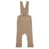 Merino wool blend rib trousers with suspenders BISCUIT