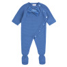Rompersuit with velvet bow FRENCH BLUE