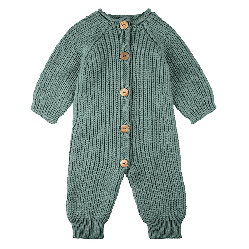 Pearl stitch rompersuit LICHEN GREEN