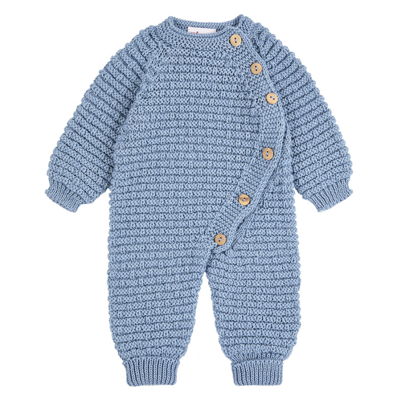 Merino blend bulky playsuit AIR BLUE