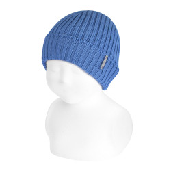 Baby rib knit hat FRENCH BLUE