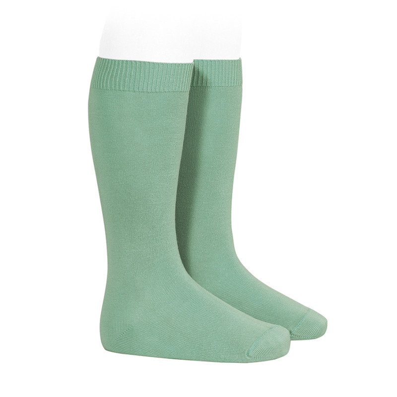Plain stitch basic knee high socks JADE