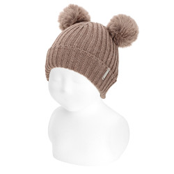 Bonnet côtelée bébé avec 2...