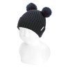Gorra nadó canalé amb dues borles de pèlsintètic BLAU MARI