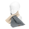 English stitch bicolour scarf with keyhole LIGHT GREY