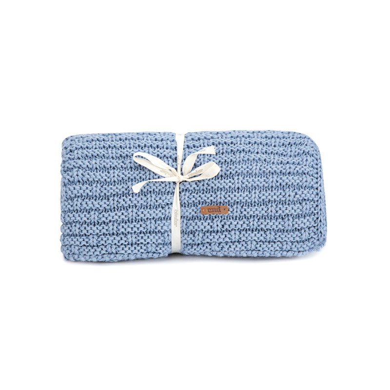 Scialle spesso in misto di lana merino BLU ARIA