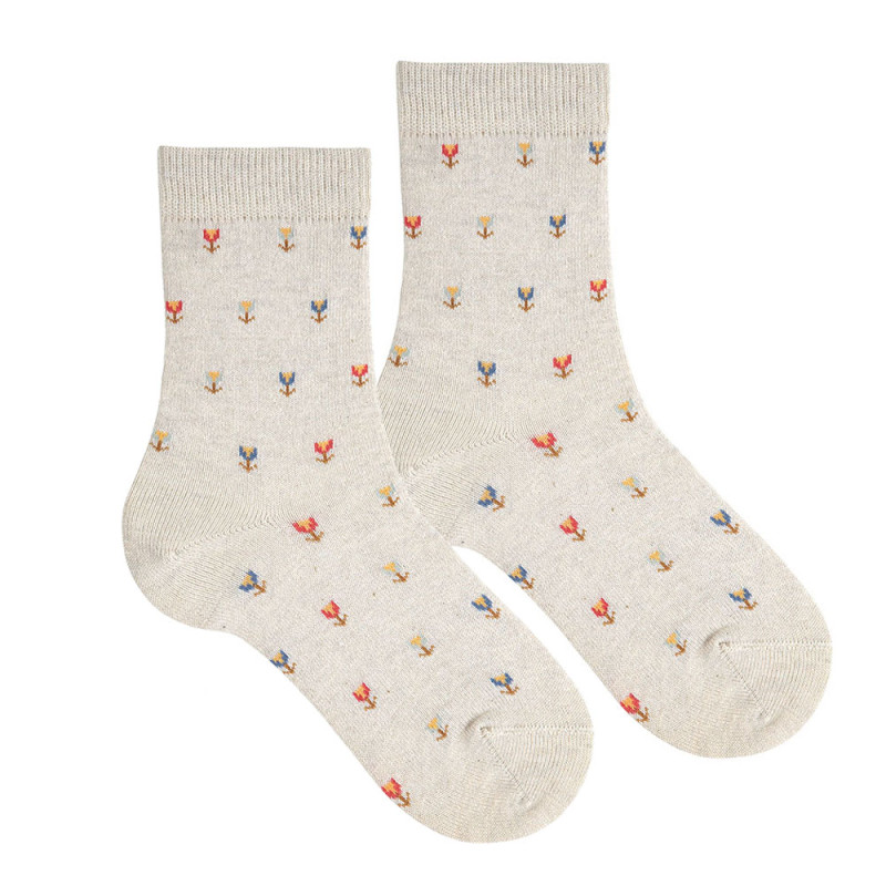 Darwin tulips recycled cotton socks PLASTER