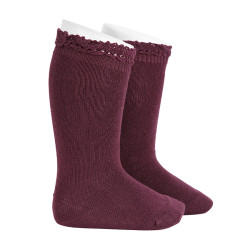 Knee socks with lace edging...