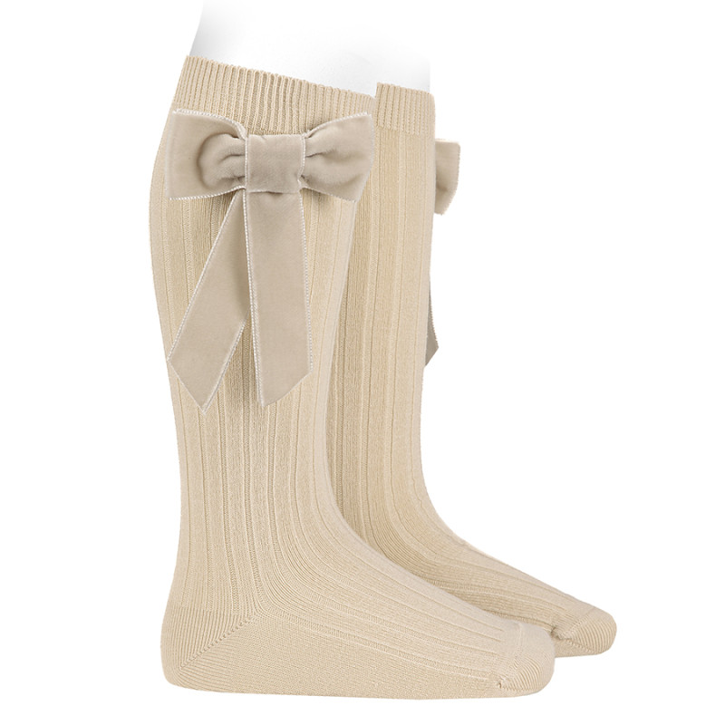 Calze lunghe con fiocco velluto coquette LINO