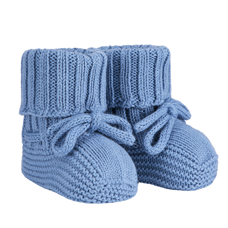 Chaussons bébé côtelés BLEU FRANCE