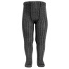 Collants côtelées en fil brillant ANTHRACITE