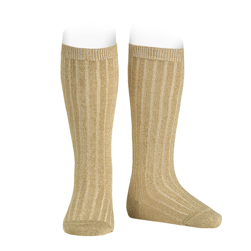 Calze lunge filo brillante a coste ROVERE