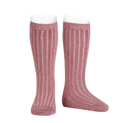 Bright yarn knee socks with...