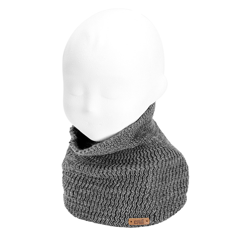 Link stitch merino wool-blend snood-scarf LIGHT GREY
